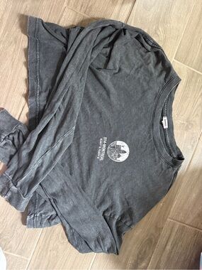 Garage Charcoal Gray Crop Long Sleeve Top
